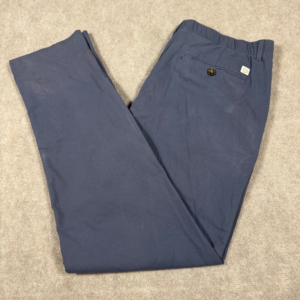 Marine Layer Breeze Saturday Chino Pants Mens XL Blue Casual Stretch Elastic